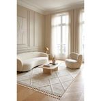 Eliz Home Krem Bej Modern Püsküllü Dokuma Halı Oturma Odası Salon Halısı
