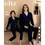 Eliz Kız Çocuk Pijama Takımı Süet Kumaş 5-12 Yaş - Koyu Lacivert - 5 - 6 Yaş