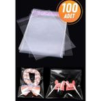 Eliz Party 15x30cm Şeffaf Bantlı Yapışkanlı Parlak Jelatin Poşet Hediye Çeyiz Aksesuar Paketleme Poşeti 100 Ad
