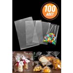 Eliz Party Şeffaf Parlak Bantsız Jelatin Poşet 28x42cm Kurabiye Çeyiz Aksesuar Hediye Paketleme Poşeti 100 Adet
