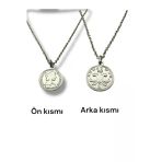 Elizabeth Çift Taraflı Madalyon Kolye – 60 Cm Zincirli Antik Görünümlü Unisex Takı