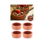 Elizi Çömlekleri 4 Adet Sırlı Toprak Güveç Kasesi, Fırın Sütlaç Yoğurt Kabı 4 Lü Set 4x500ml Sırlı Toprak