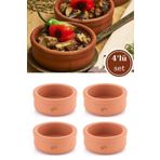ELİZİ Elizi 4 Adet Toprak Güveç Kasesi, Fırın Sütlaç Yoğurt Kabı 4’lü Set (4X500ML)