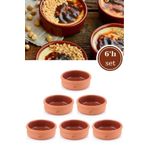 ELİZİ Elizi 6 Adet Sırlı Toprak Güveç Kasesi, Fırın Sütlaç Kabı 6’lı Set (6x250ml) SIRLI