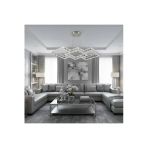 Elizim Home Lighting Elentra Kare Kristal Taşlı Krom Ledli Avize