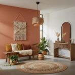 Elizim Home Lighting Hasır Görünümlü 2 Katlı Abajur Sarkıt Avize - 1 - Kahverengi