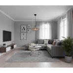 Elizim Home Lighting Hasır Görünümlü Lüx Abajur Sarkıt Avize - 1 - Gri - Antrasit
