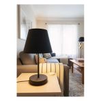 Elizim Home Lighting Hasır Görünümlü Siyah Abajur