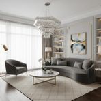 Elizim Home Lighting Kadem Kristal Taşlı 4 Katlı Ledli Avize - Krom
