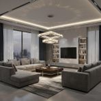 Elizim Home Lighting Kristal Taşlı 2 Katlı Uzaktan Kumandalı Krom Ledli Avize