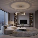 Elizim Home Lighting Kristal Uzaktan Kumandalı Gold Avize - 1