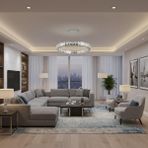 Elizim Home Lighting Kristal Uzaktan Kumandalı Krom Avize - 1