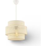 Elizim Home Lighting Silindir Hasır Görünümlü Abajur Sarkıt Avize - 1 - Kum Beji