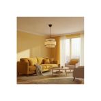Elizim Home Lighting Silindir Hasır Görünümlü Abajur Sarkıt Avize