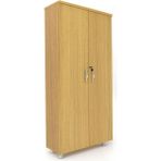 Elizza Büyük Boy Tam Kapak Kitaplık Dosya Dolabı Teak - 80X38X188 - Açık Krem