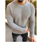 Elku Moda Bisiklet Yaka Oversize Çift Kat Zincir Örgü Naturel Pamuk Bol Kesim Tüylenmez Örme Triko Kazak - Çok Renkli - Standart