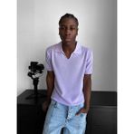 Elku Moda Erkek Italyan Yaka Yarım Oversize Triko Tişört Rahat Kesim Örme Polo Yaka T-Shirt - Beyaz - XL