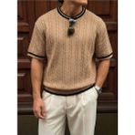 Elku Moda Erkek Oversize Bisiklet Yaka T-Shirt %100 Pamuklu Basic Geniş Kalıp Drop Shoulder Tişört - Bej - XL
