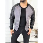 Elku Moda Mont Hakim Yaka Spor Kesim Su ve Rüzgar Geçirmez Yeni Sezon Kol Deri Ceket - Gri