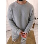 Elku Moda Sweatshirt Oversize Tüylenmez Polar Kazak Bol Kesim Naturel Pamuk Rahat Kesim Salaş Peluş Kazak - Gri