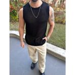 Elku Moda T-Shirt Nefes Alabilen Terletmez Pamuklu Fileli Tişört Oversize Tshirt Sıfır Kol Tişört Atlet - Çok Renkli