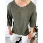 Elku Moda Tişört Örme Triko Tişört Nefes Alabilen Terletmez Oversize Bol Kesim Salaş T-Shirt - XL - Haki - Yeşil