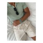 elkumoda Erkek İtalyan Polo Yaka Fitilli Triko Tişört Dikey Çizgili Örme Slim Fit T-shirt Old Money