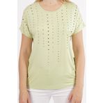 Ella 501055 Limon Camelia Kadın Taş Detaylı Bluz