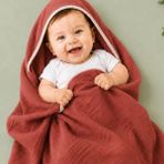 Ella Bonna %100 Pamuk Bebek Havlu Müslin Kundak Örtü 80X80CM Renk Seçenekli - Kiremit