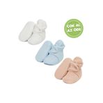 Ella Bonna Organik Pamuk Müslin Bebek Patiği, Yenidoğan Pandufu, Krem,Mavi,Bej 3'lü Paket