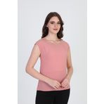 Ella Camelia 19E020 Taş Detaylı Kolsuz Pudra Kadın Bluz