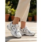 Ellaboni 530 Kadın Beyaz Gümüş Ortopedik Triko Yürüyüş Spor Ayakkabısı, Günlük Sneaker - Beyaz - Gümüş