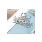 ella'nın çarşısı İstiridye ve Deniz Yıldızı Gümüş Renk Metal Mandal Toka.Ölçüsü 6, 5 cm - 4 cm