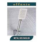 ellante Metal Kare Duş Başlığı Yüksek Kalite İnox Paslanmaz Kireç Kırıcılı Önleyici Kare El Duşu Çelik Metal