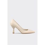 Elle Ekru Deri Kadın Stiletto