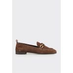 Elle Kahve Deri Kadın Loafer