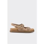 Elle Shoes Bej Deri Erkek Günlük Sandalet