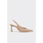 Elle Shoes Bej Deri Kadın Klasik Ayakkabı
