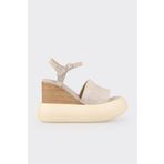 Elle Shoes Bej Kadın Dolgu Topuk Sandalet