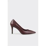 Elle Shoes Bordo Deri Kadın Stiletto