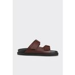Elle Shoes Kahve Deri Erkek Terlik