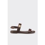 Elle Shoes Kahve Deri Kadın Sandalet