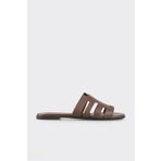 Elle Shoes Kahve Deri Kadın Terlik
