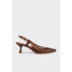 Elle Shoes Kahve Deri Kadın Topuklu Ayakkabı