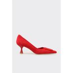 Elle Shoes Kırmızı Deri Kadın Klasik Topuklu Ayakkabı