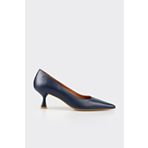 Elle Shoes Lacivert Deri Kadın Stiletto