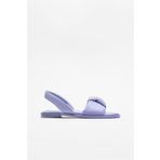 Elle Shoes Lila Deri Kadın Düz Sandalet