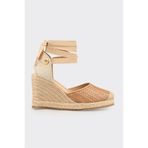 Elle Shoes Naturel Deri Kadın Dolgu Topuk Espadril