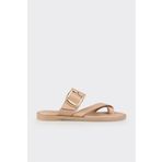 Elle Shoes Naturel Deri Kadın Terlik