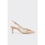 Elle Shoes Naturel Kadın Topuklu Ayakkabı